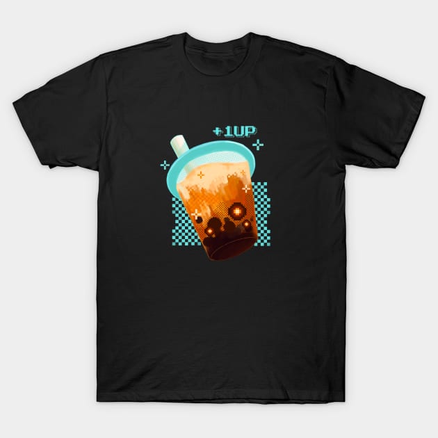 1UP Digital Brown sugar Boba tea T-Shirt by Rice Paste